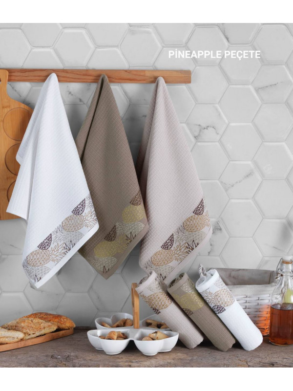 Набор кухонных полотенец Şaheser PineApple 40×60 см, 6 шт, 100% хлопок